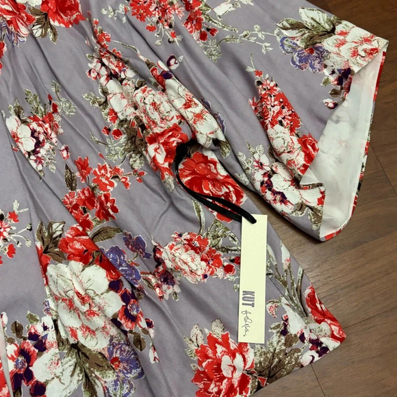 Kut From The Kloth Kimono Open Blouse Floral Boho Oversized Top NEW Size Large - Picture 2 of 12